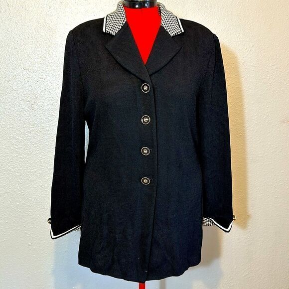 ST. JOHN by Marie Gray women’s black evening sweater/ blazer size 14 - Picture 1 of 12